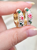 گوشواره حلقه ای میناکاری